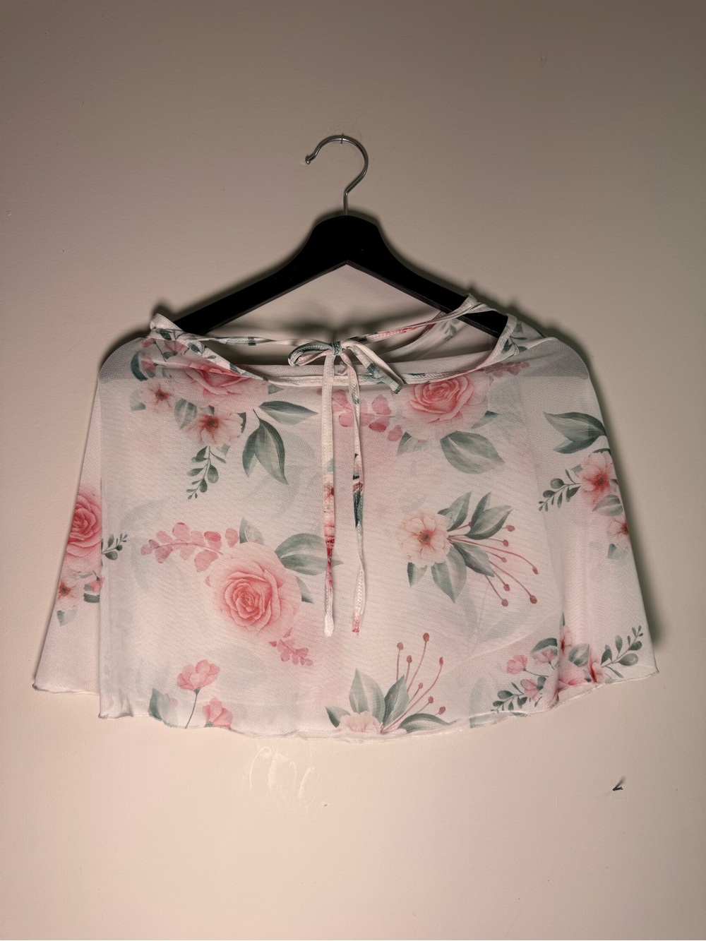 Floral mesh wrap skirt
